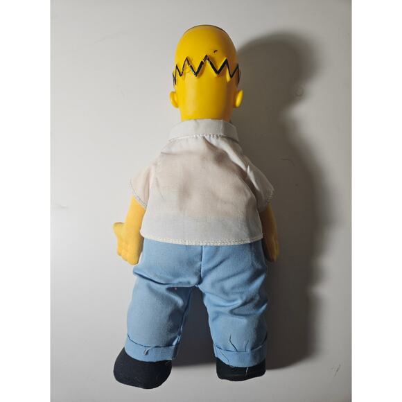 Vintage 1990 The Simpsons Homer Simpson 11” Doll Toy Figure Plush Plastic Head - Picture 2 of 2